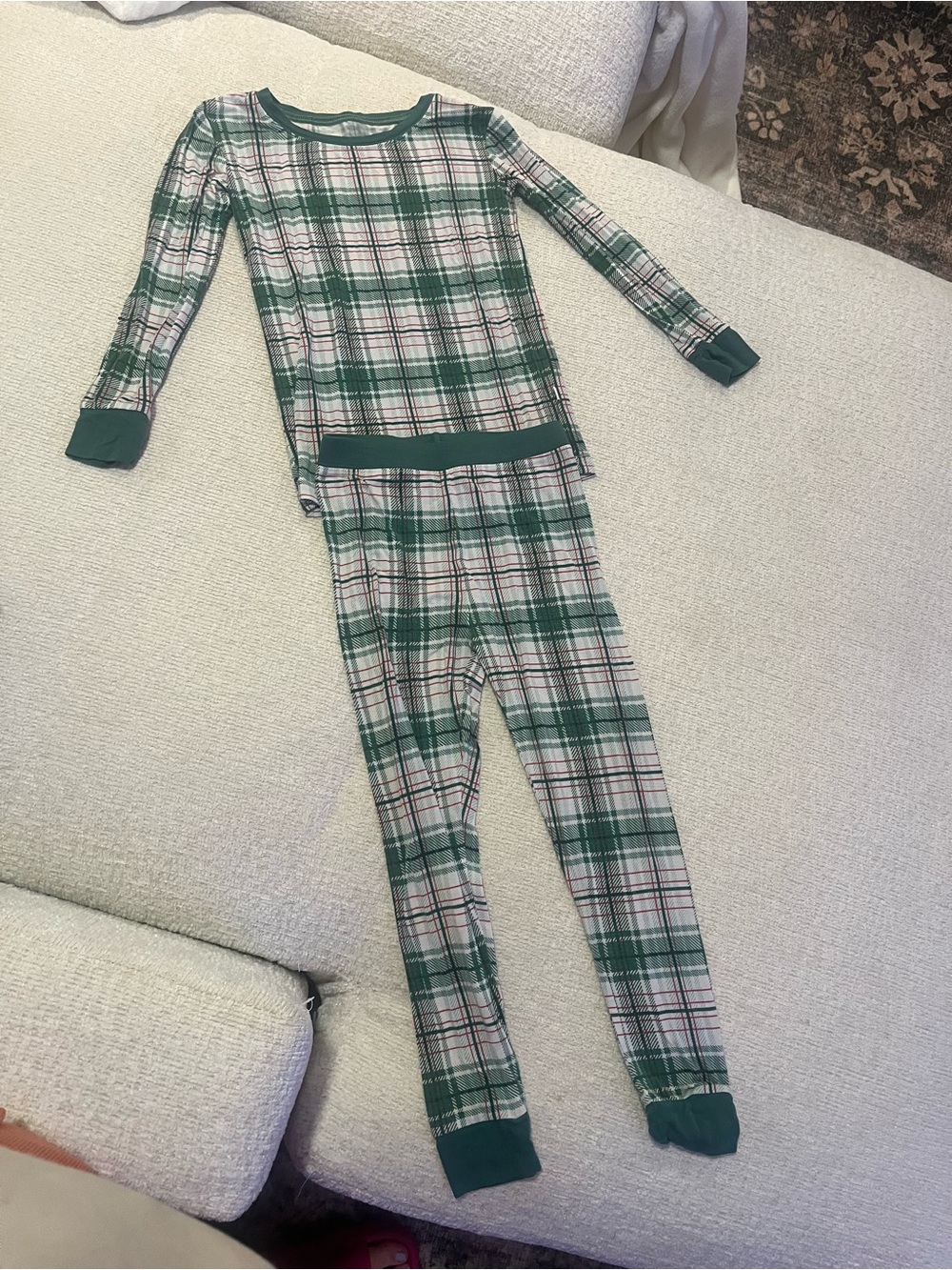 Little Sleepies Green Plaid Long-Sleeve Kids Pajama Set